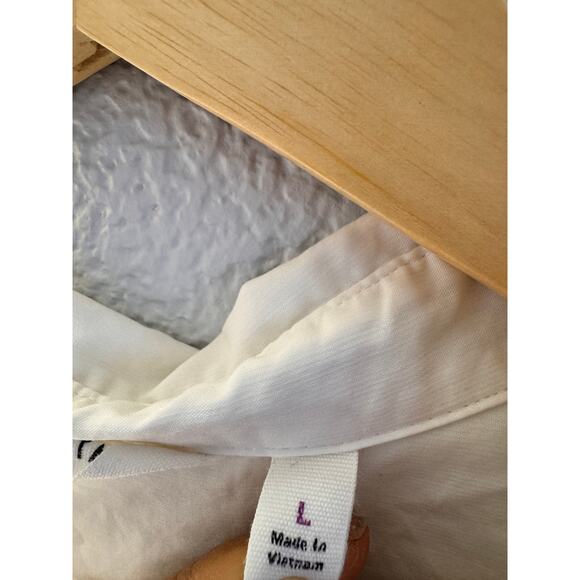 Athleta White Stretch Button-Down Shirt Women’s Size large - Picture 3 of 8